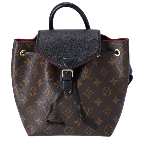 Louis Vuitton Montsouris BB NM Backpack Brown Monogram Black Drawstring